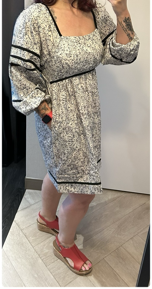 Black and white floral dress