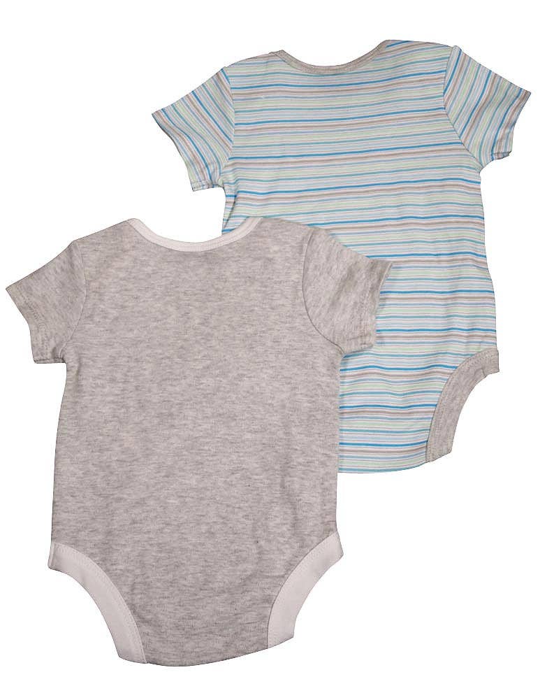 Happi by Dena Baby Boys Newborn Short Sleeve Bodysuit 2 Piec