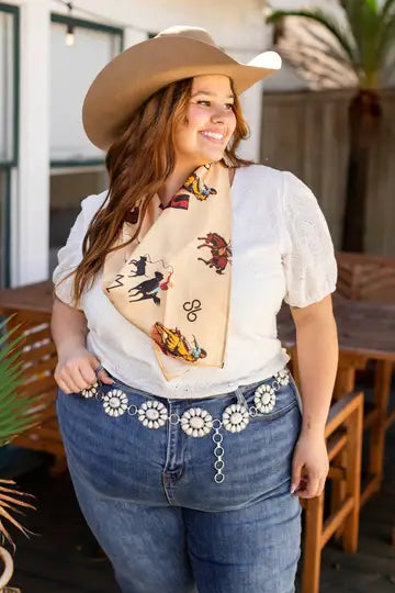 Partner Up White Eyelet Crop