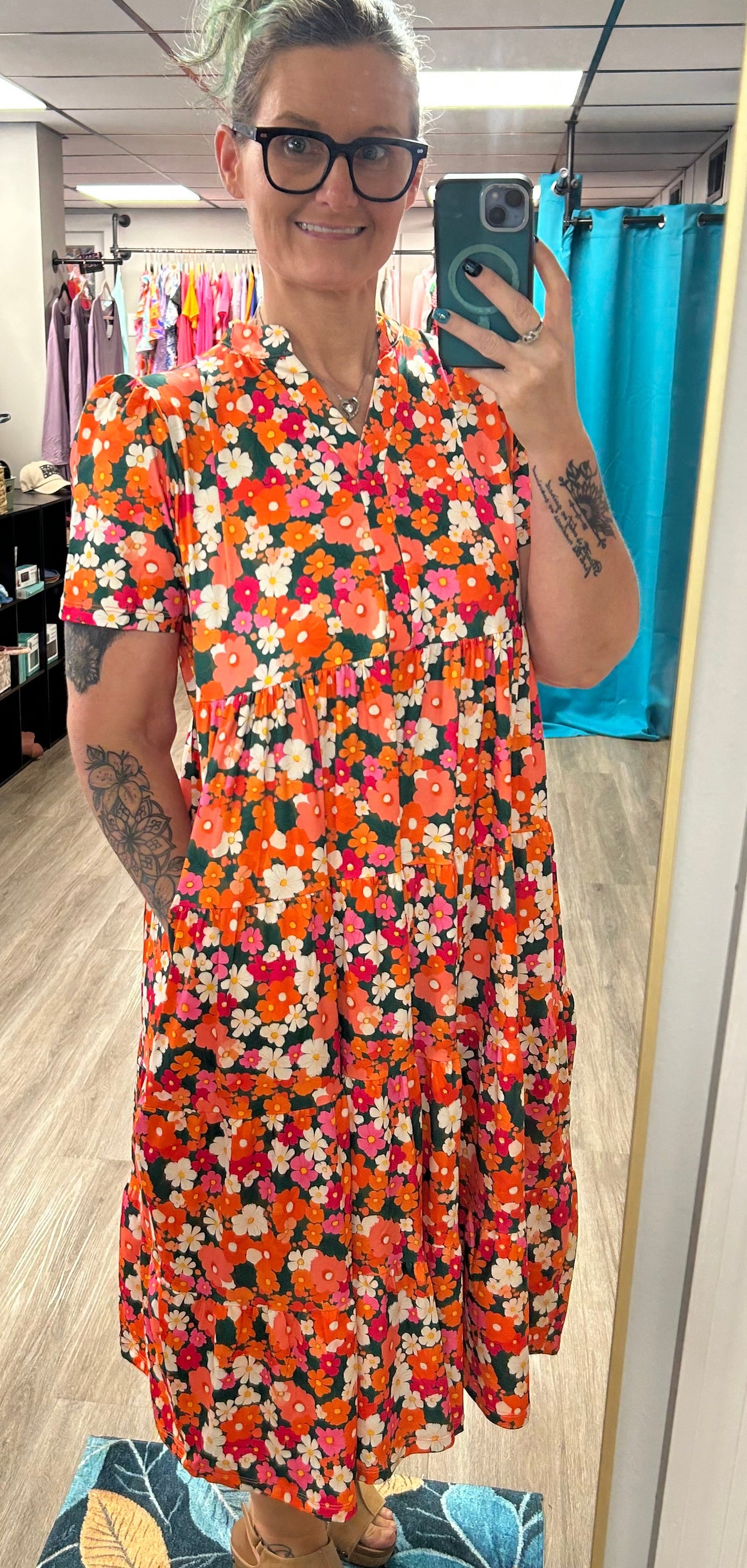Orange/Pink floral dress
