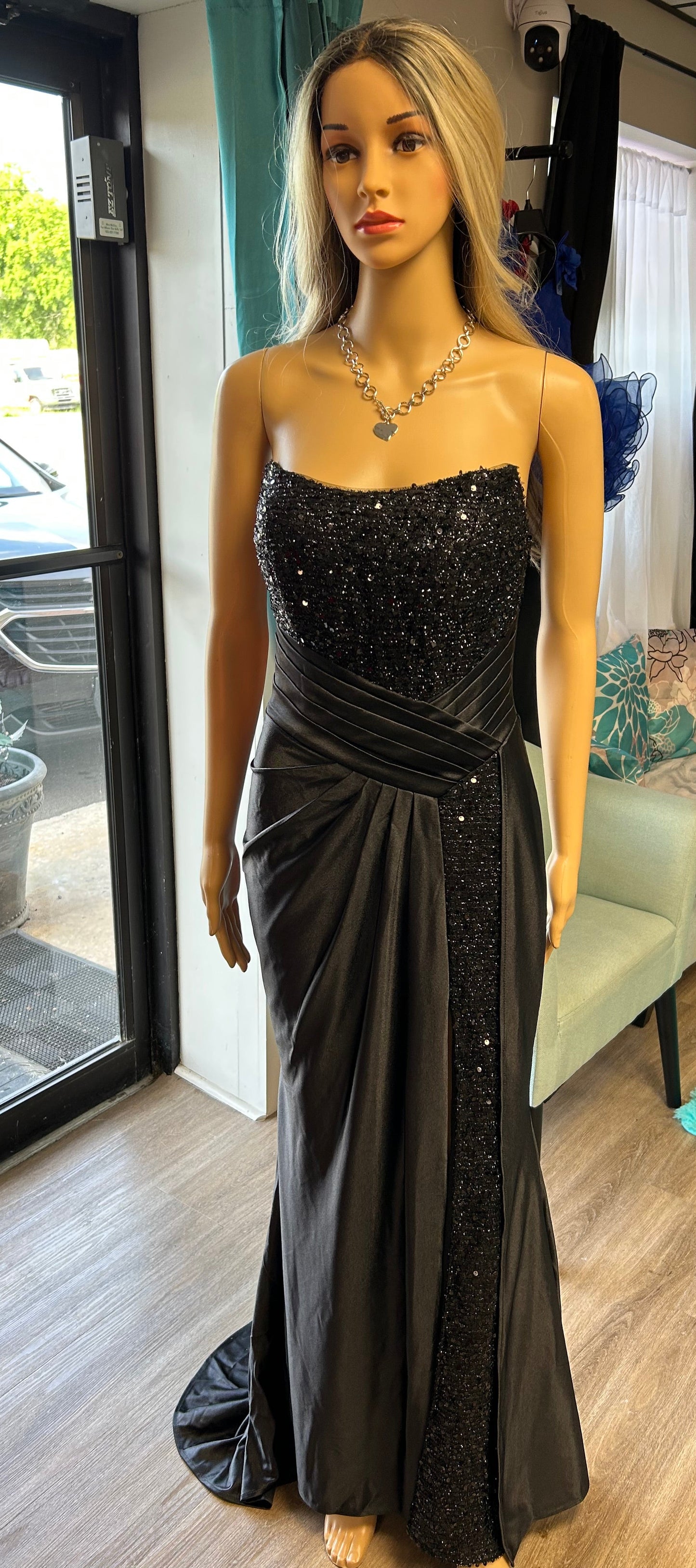Black Satin/Sequin