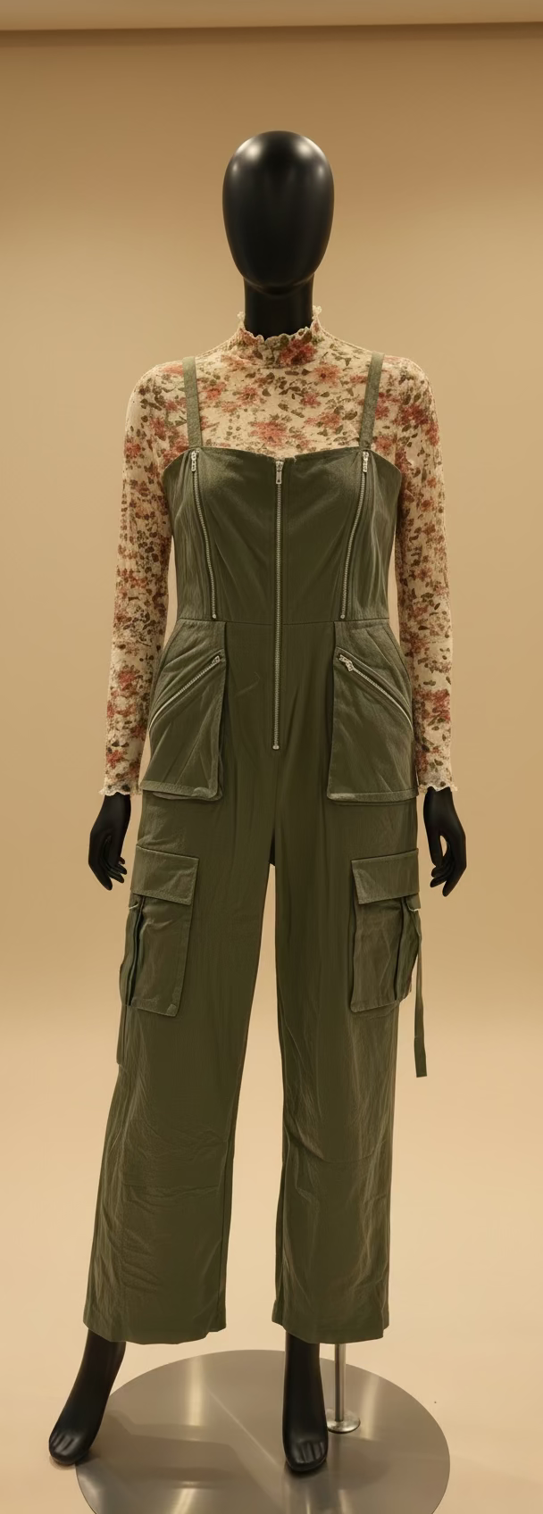 Hot & Delicious Jumpsuit-Olive Faux Suede * top not included