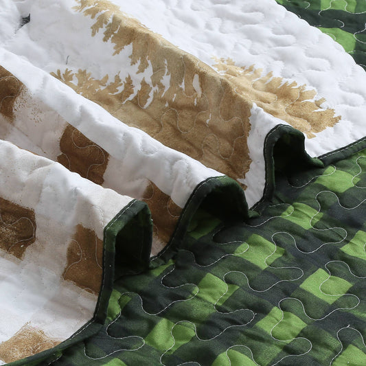 "Bear Wilderness Patch" Quilted Throw Blanket 50"x60"