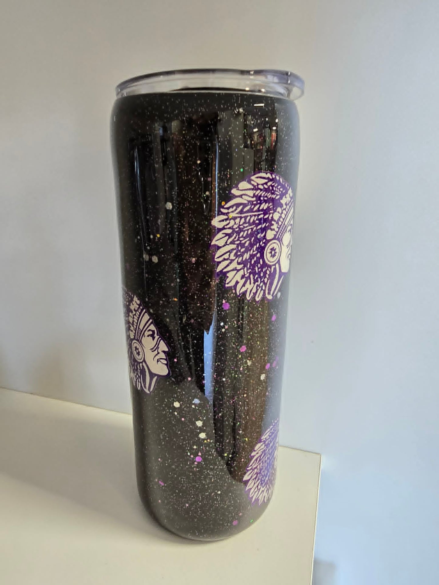 Warrior glittery tumbler