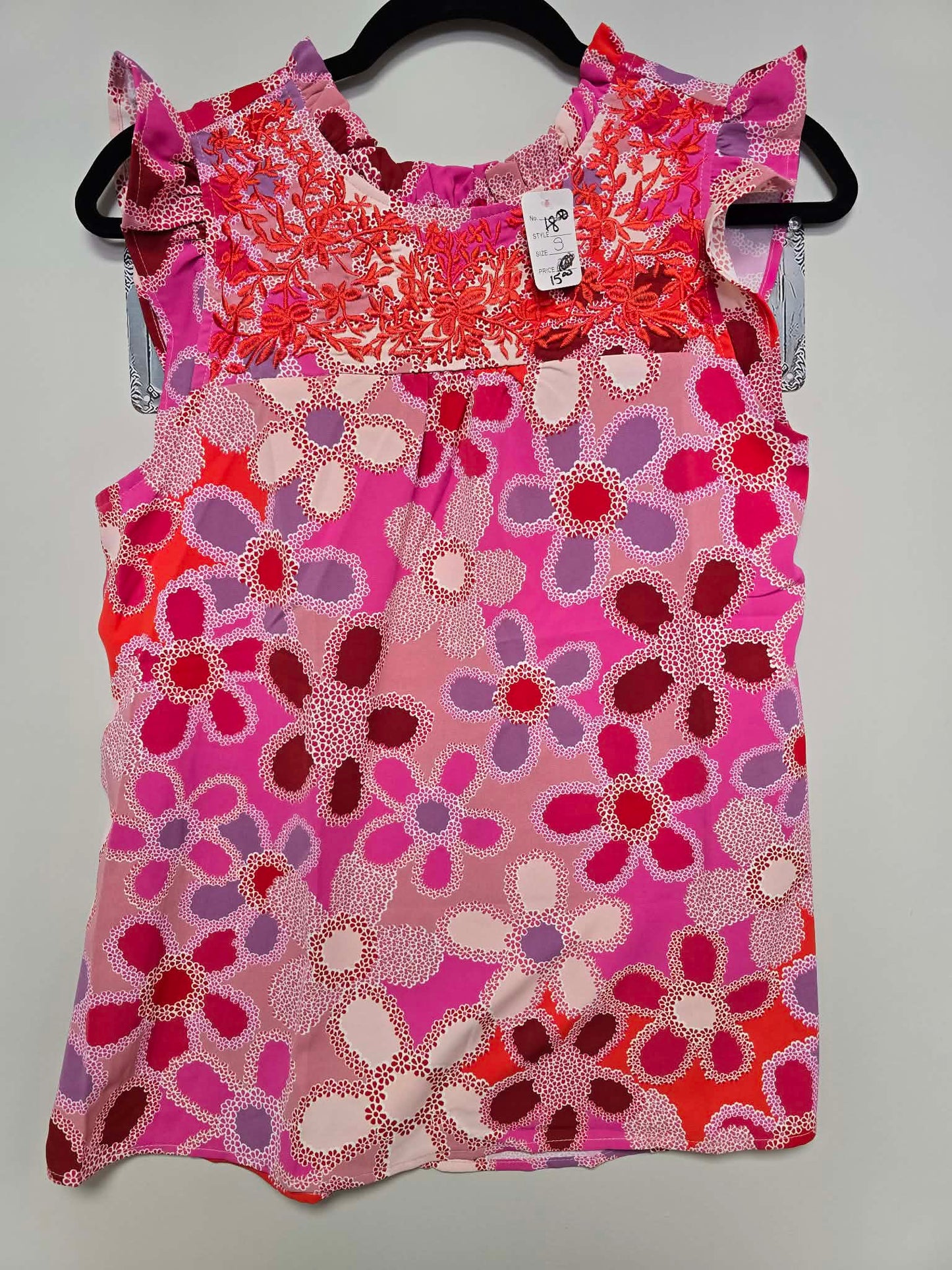 Pink, Purple and Orange Floral blouse