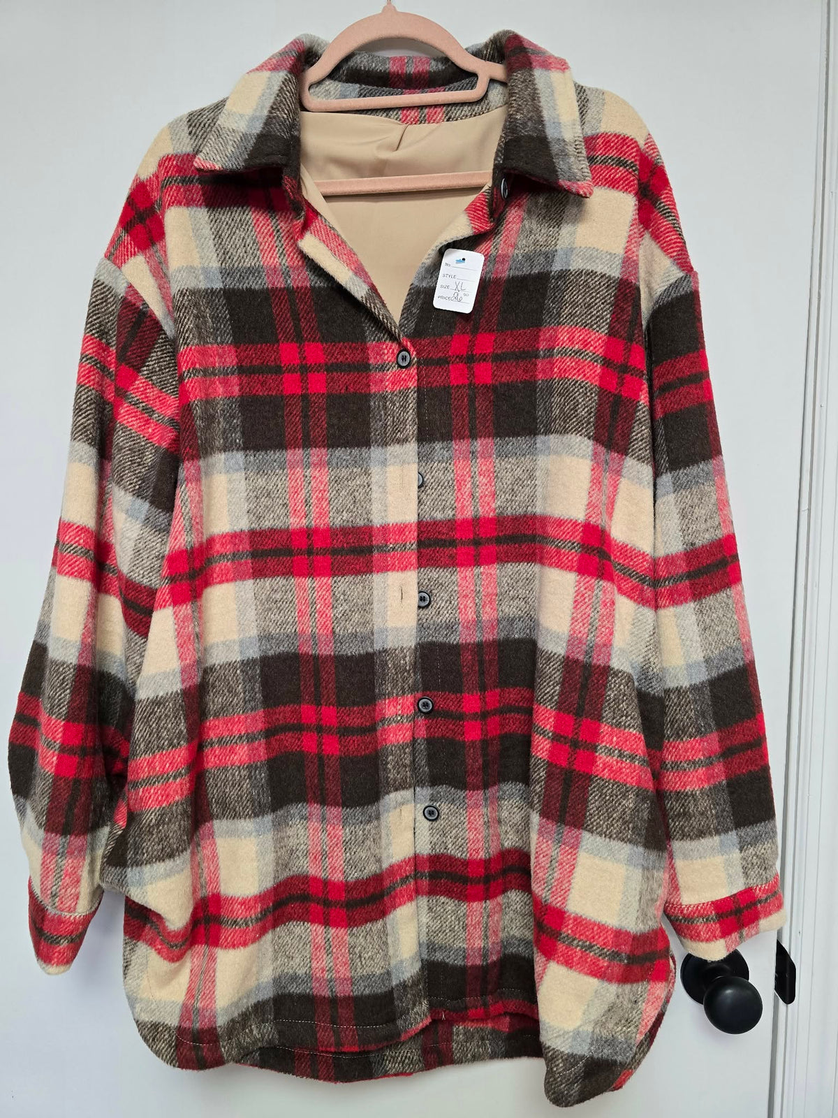 Red plaid shacket