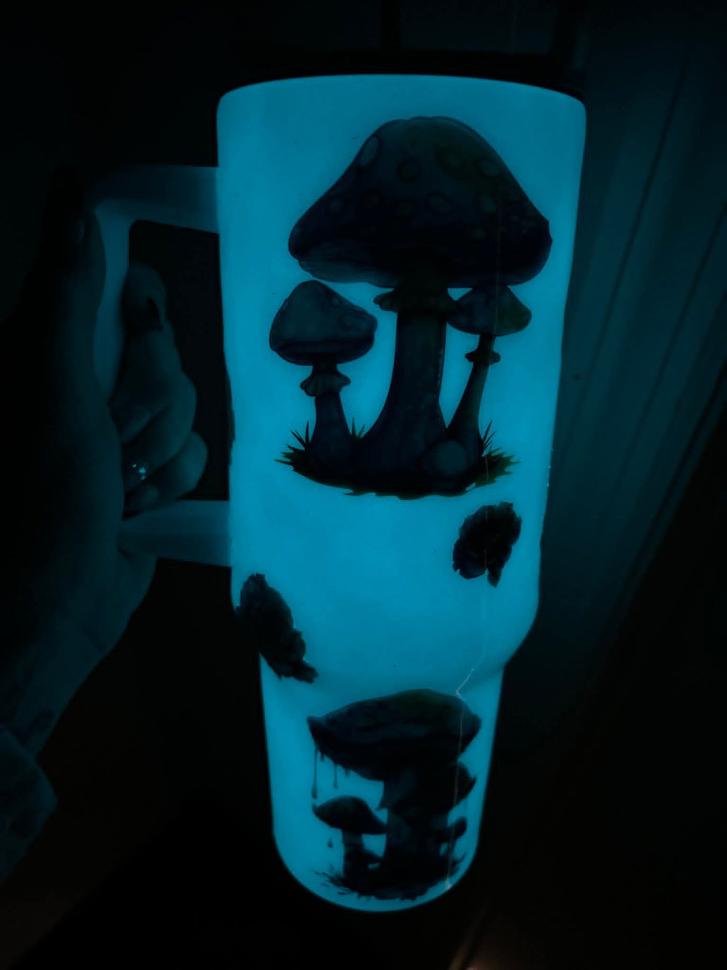 Glittery, glow in the dark 40oz tumbler
