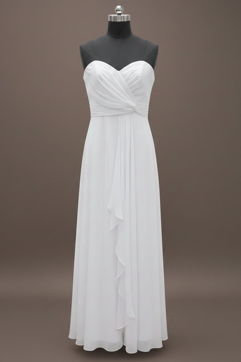 White Strapless corset back