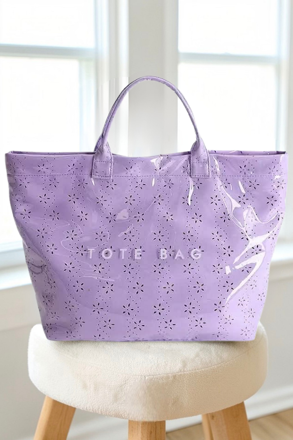 Purple Eyelet Vinyl TOTE BAG
