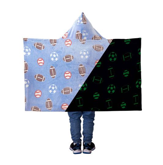 "Game Time" Hooded Glow-in-the-Dark Throw Blanket