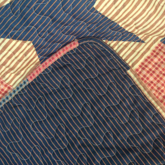 "Mountain Cabin Blue"  Quilted Throw Blanket 50"x60"