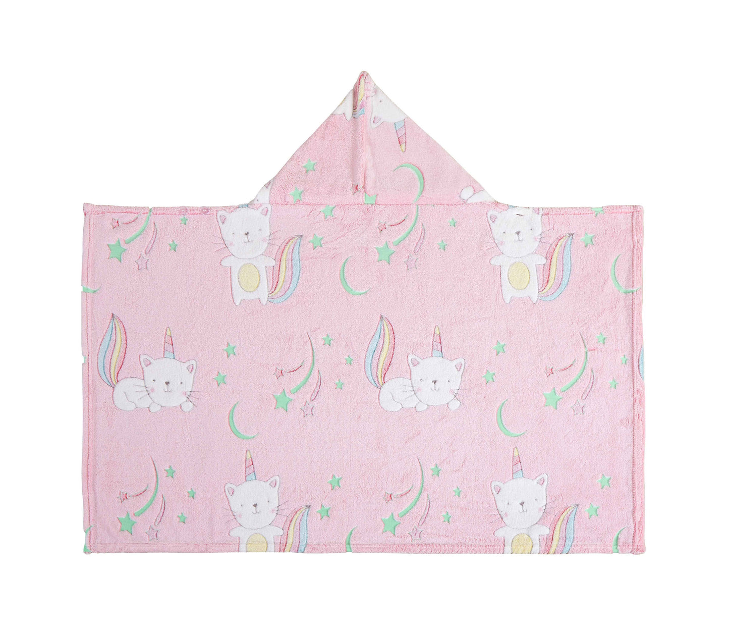 "Kittycorn" Hooded Glow-in-the-Dark Throw Blanket