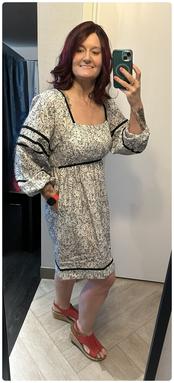 Black and white floral dress