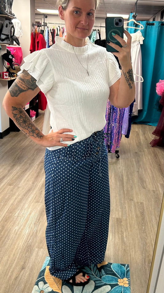 Polka Dot wide leg jeans