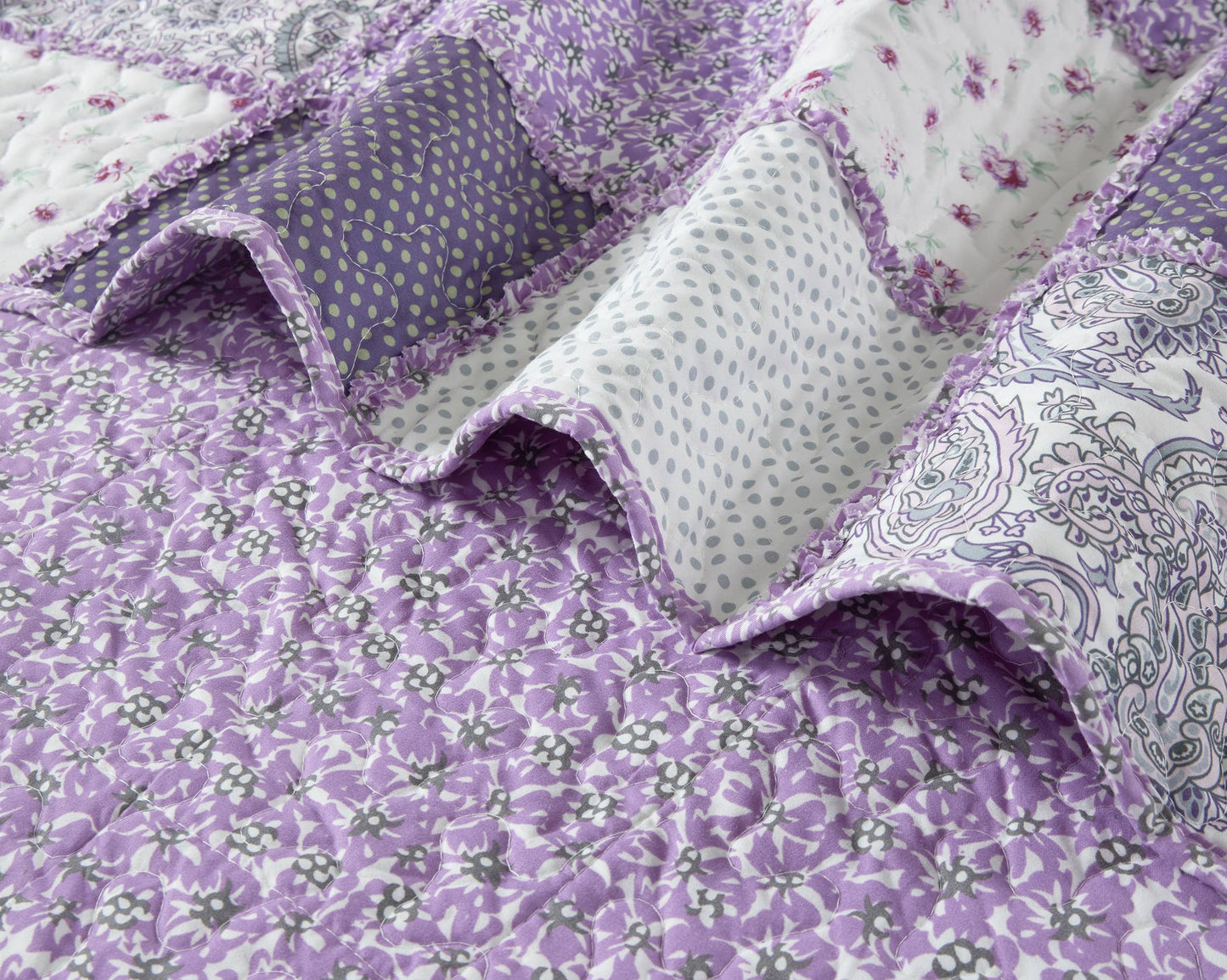 "Purple Patchwork"  Quilted Throw Blanket 50"x60"