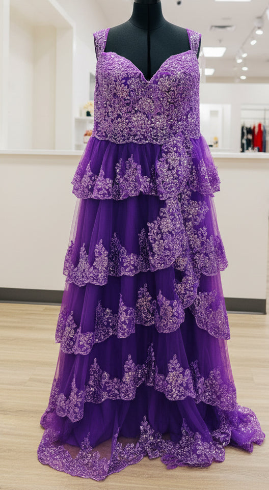 Off the shoulder Sequin Ruffle Size 28P