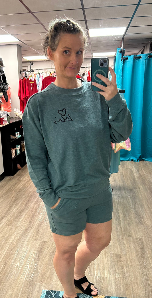 LaLa’s Sage Green short set