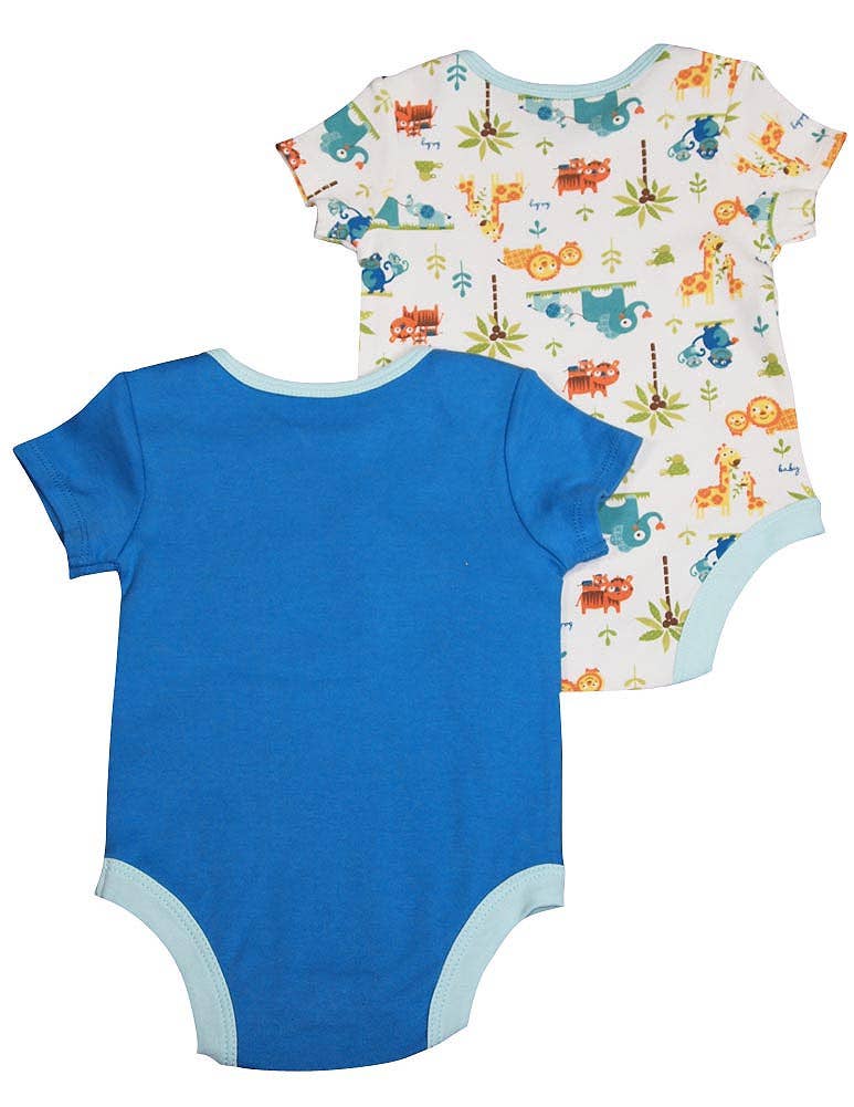 Happi by Dena Baby Boys Newborn Short Sleeve Bodysuit 2 Piec