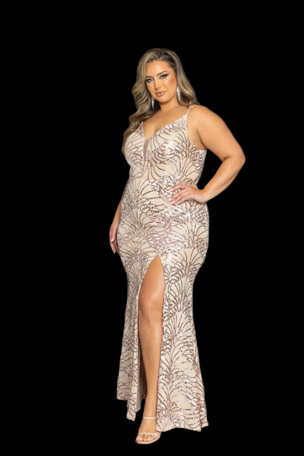 Ricarica PLUS SIZE MULTI COLOR SEQION MAXI DRESS