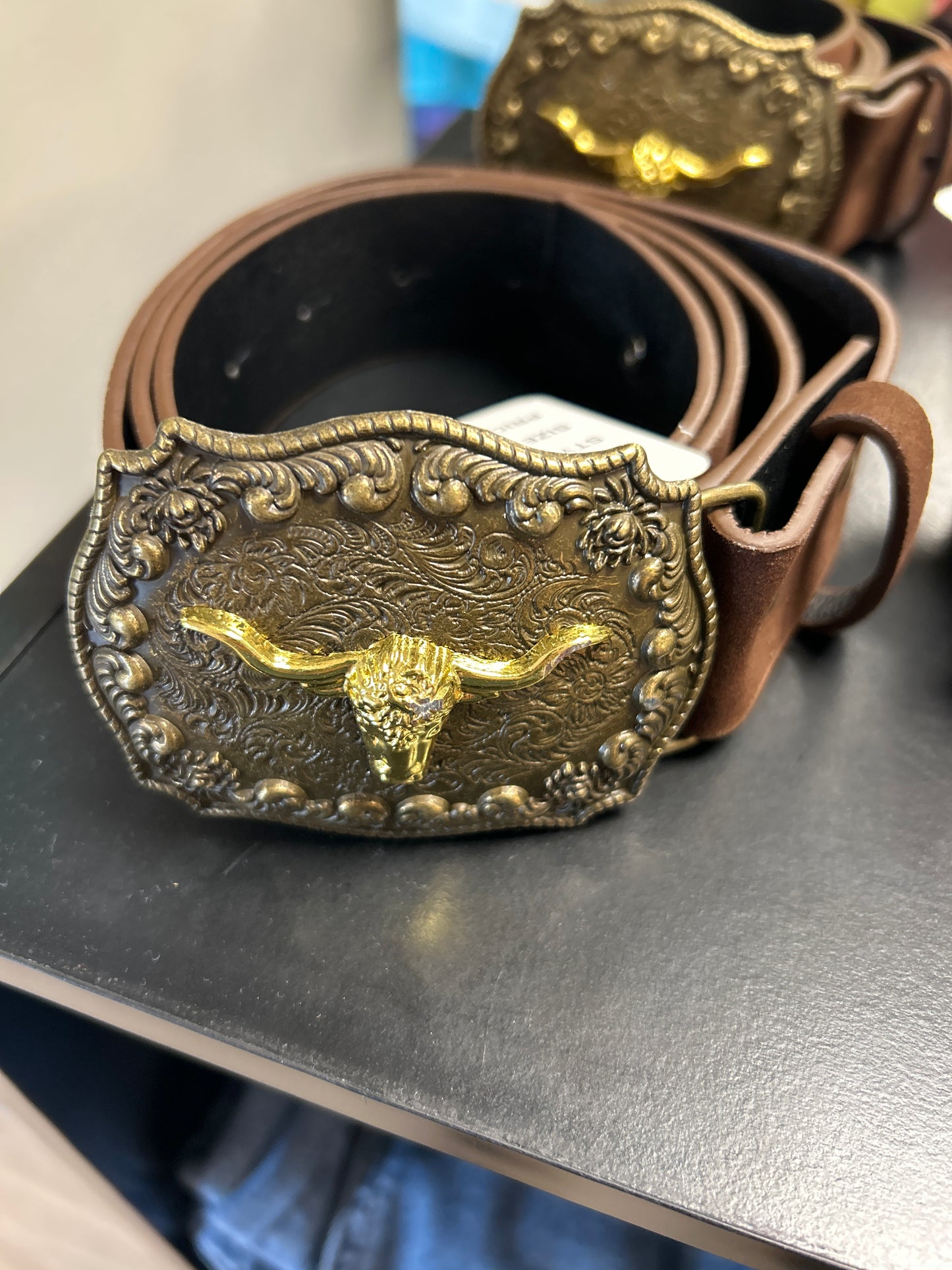 Suede leather Steer belt