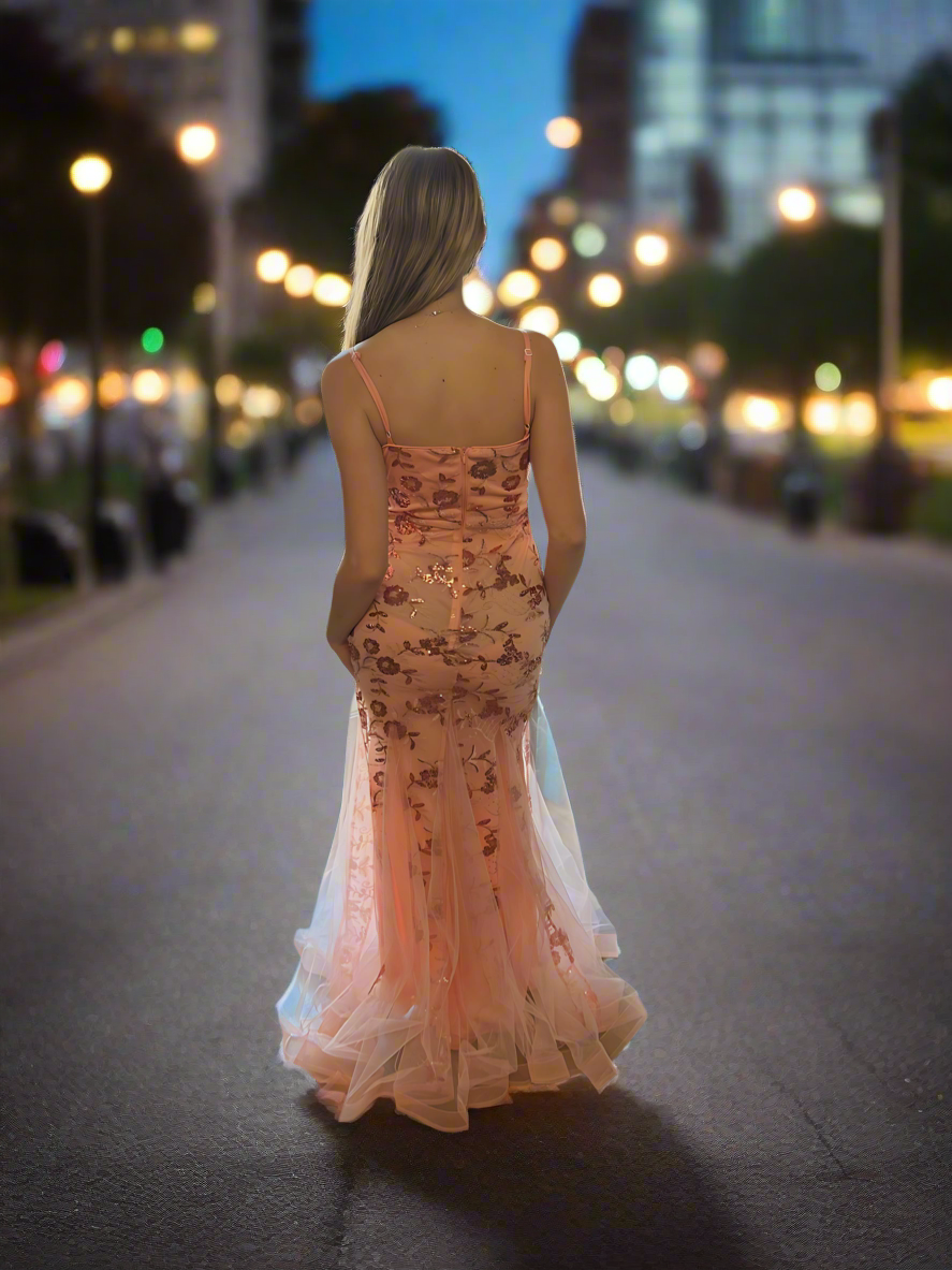 Rose Mermaid Sequin gown