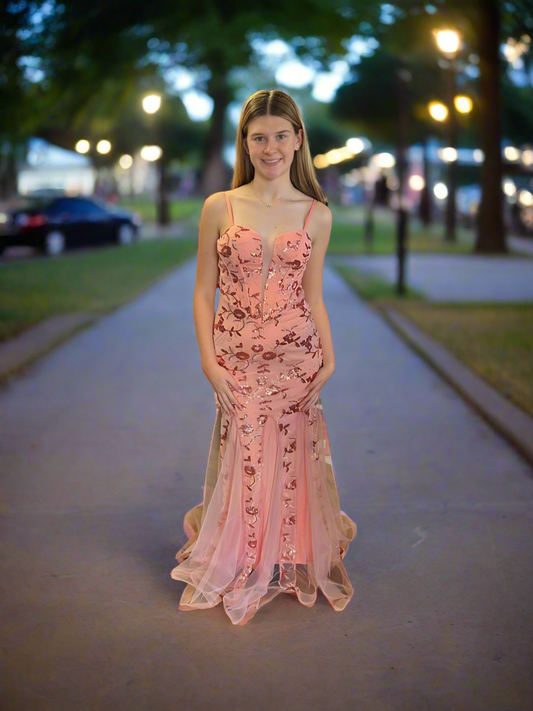 Rose Mermaid Sequin gown