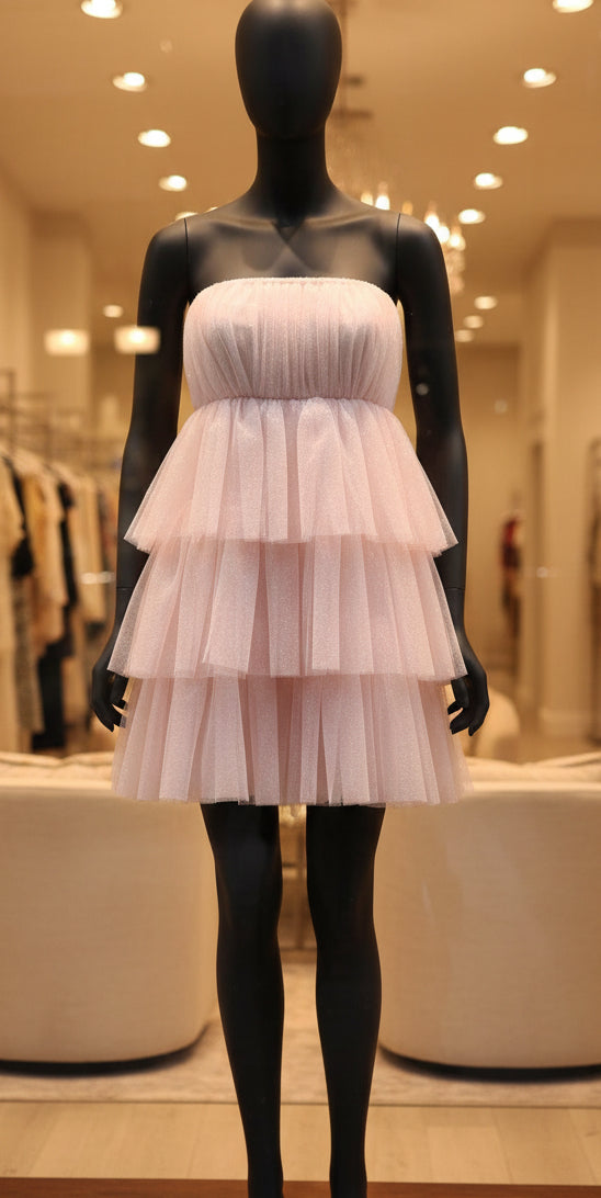 Pink tulle party dress
