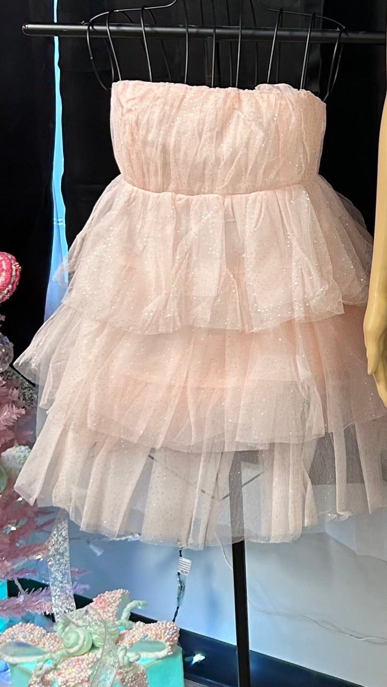 Pink tulle party dress