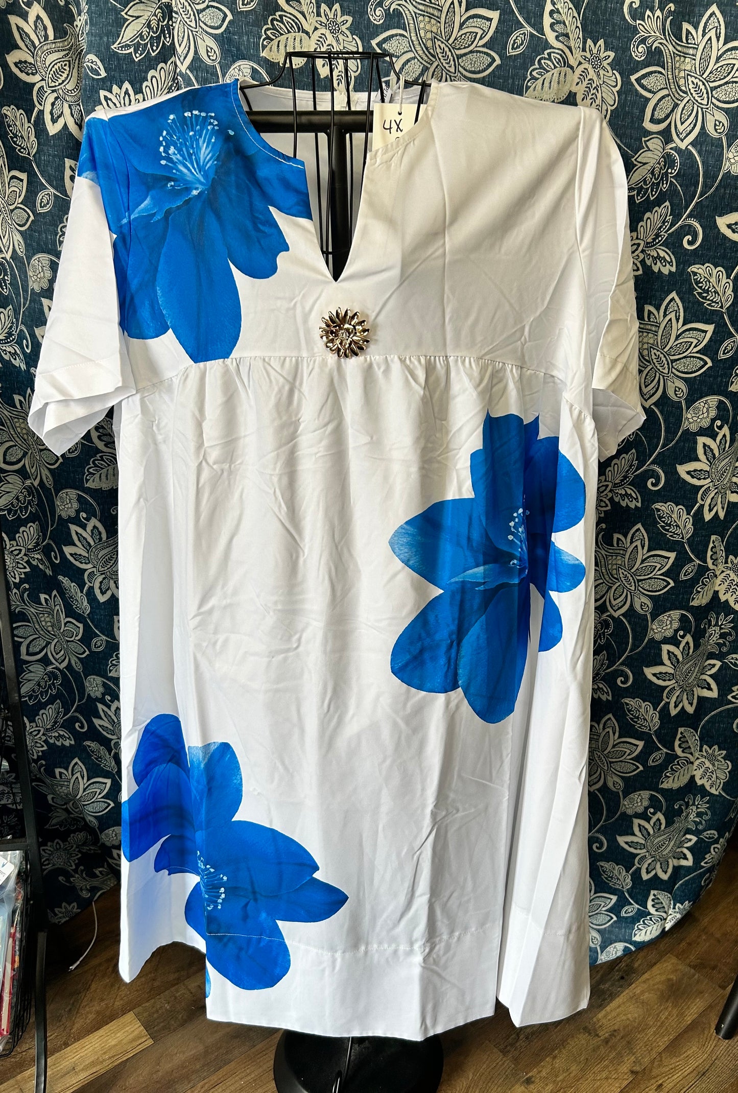 4X Oshoplive Blue floral dress