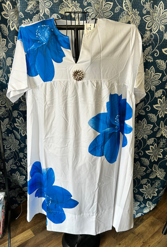 4X Oshoplive Blue floral dress