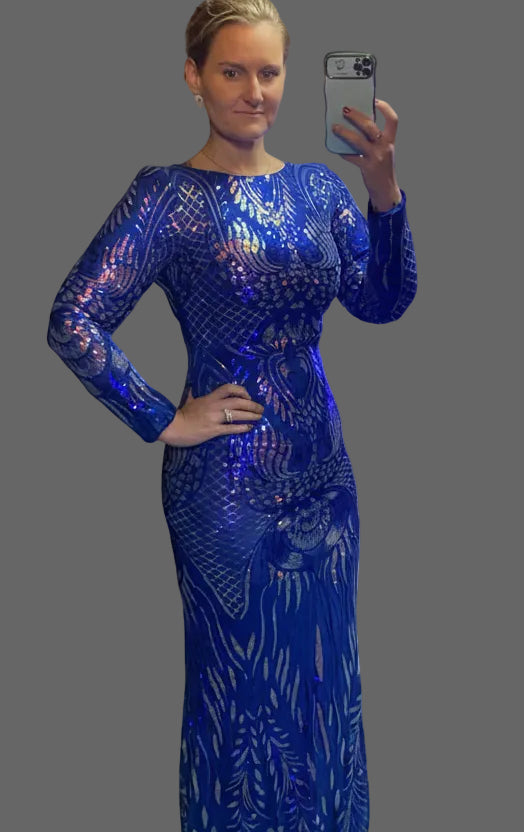 Blue/Silver sequin formal