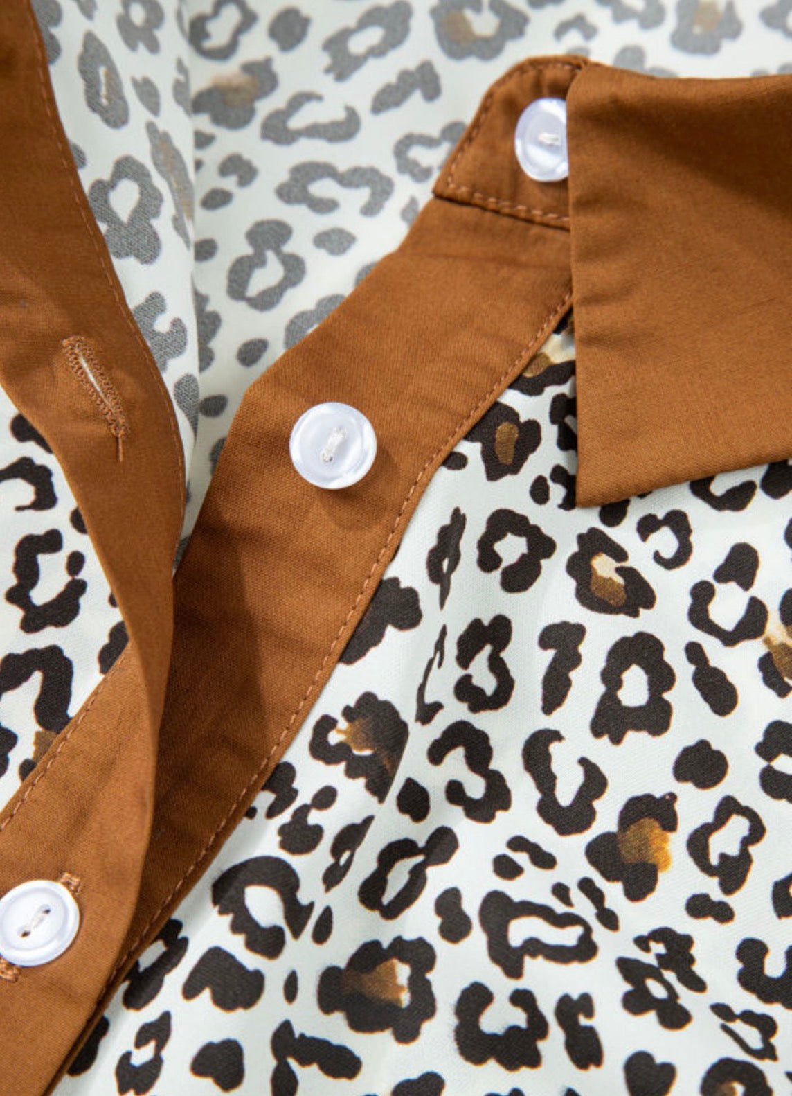 Plus Size- Leopard Puff Sleeve Dress