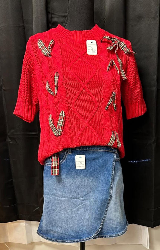 Criss Cross Jean Skirt