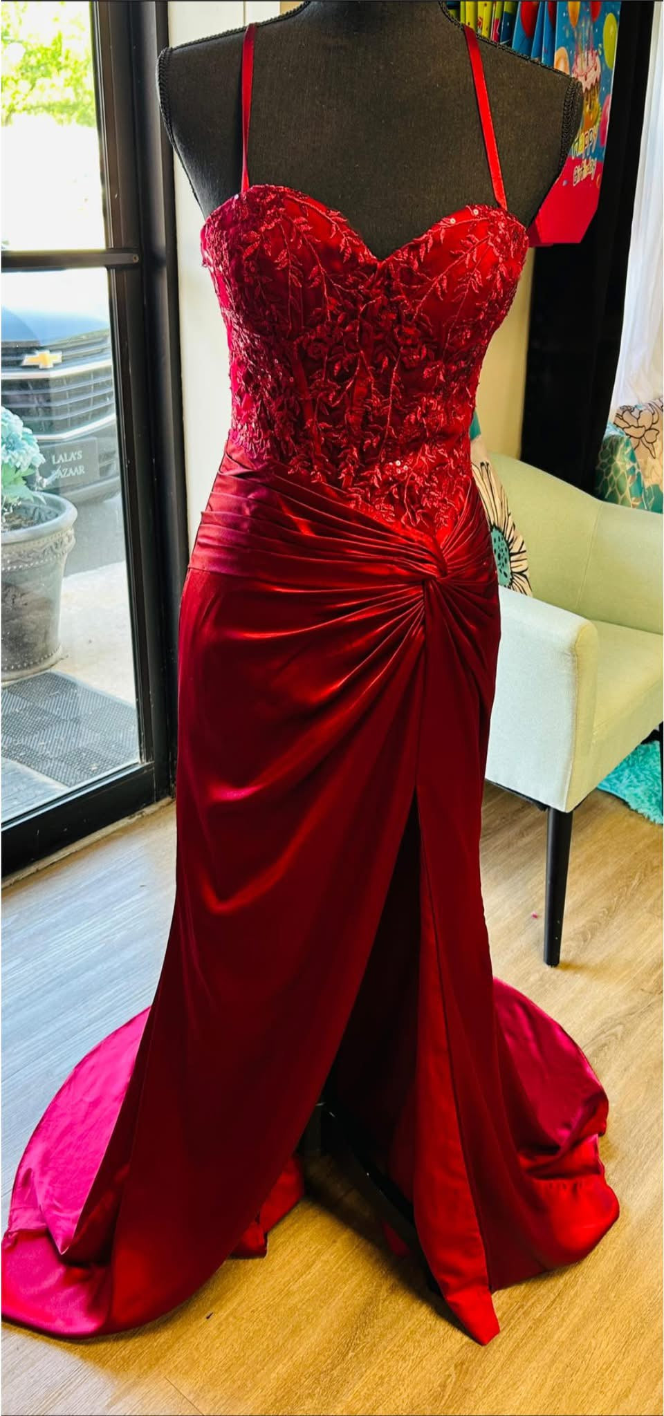 Burgundy half corset/half zipper