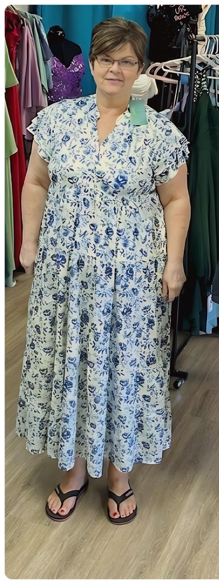 Blue floral dress