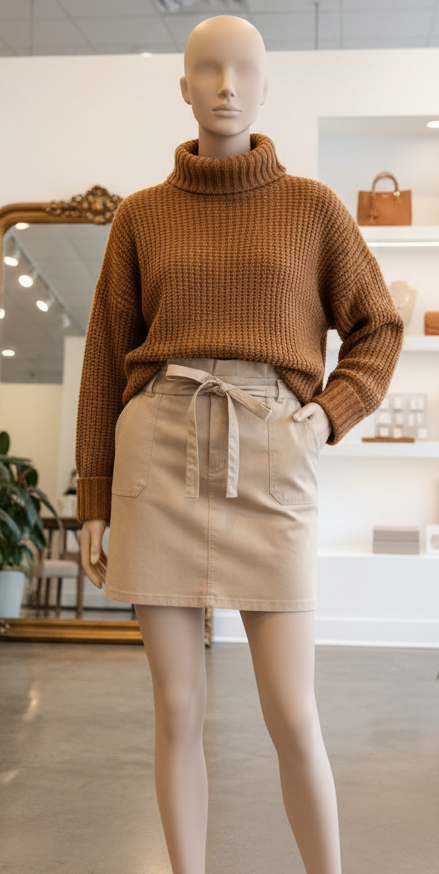 Sky khaki skirt- plus