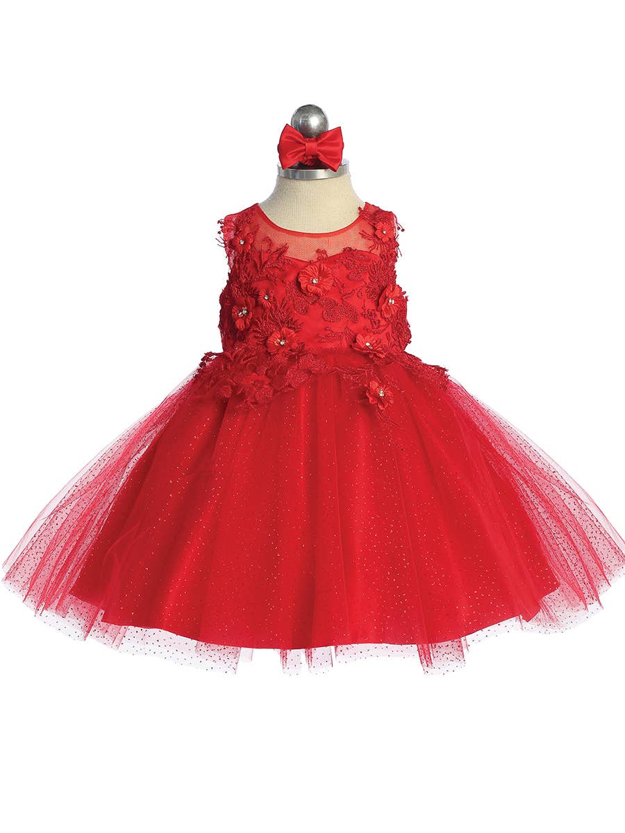 Infant sparkle glitter pageant dress