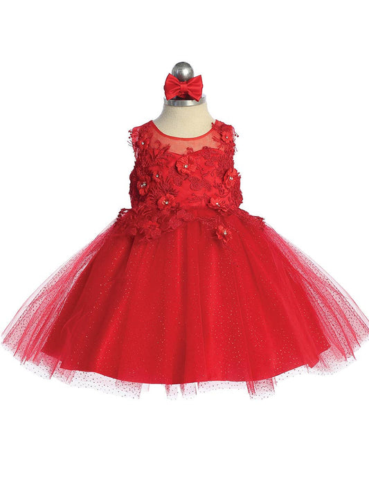 Infant sparkle glitter pageant dress