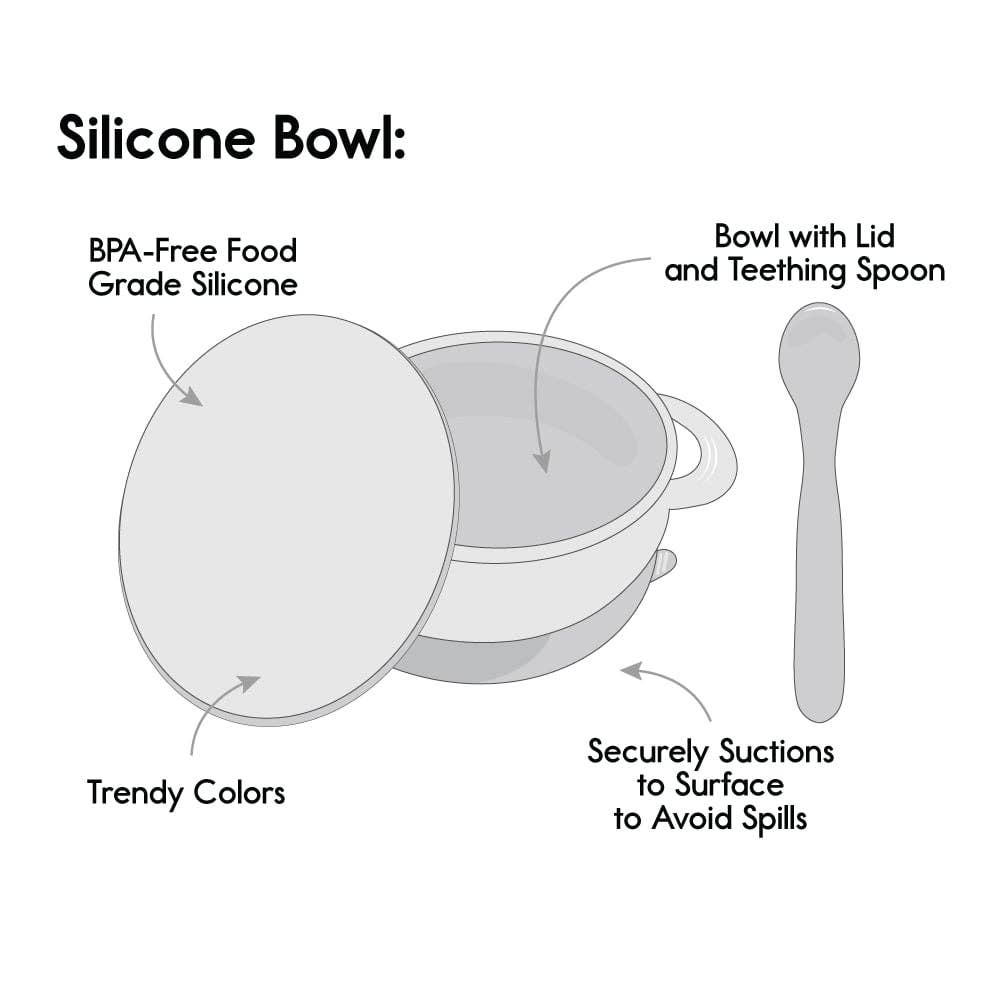 Foodie® Bowl with Lid + Spoon: Cement