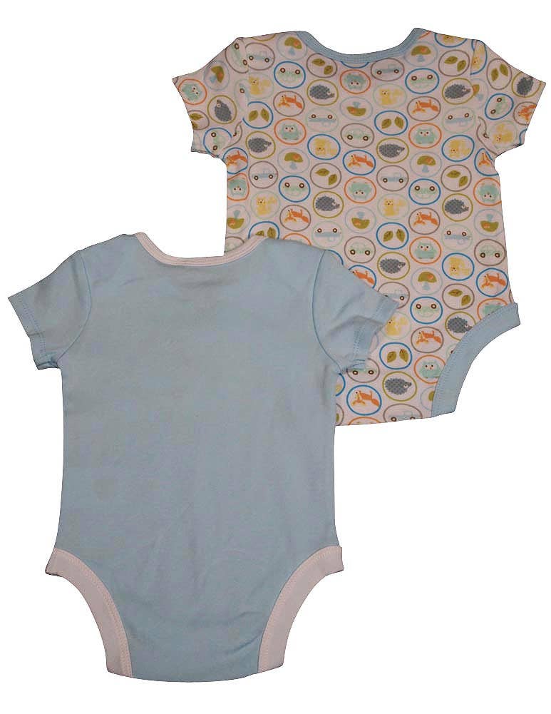 Happi by Dena Baby Boys Newborn Short Sleeve Bodysuit 2 Piec
