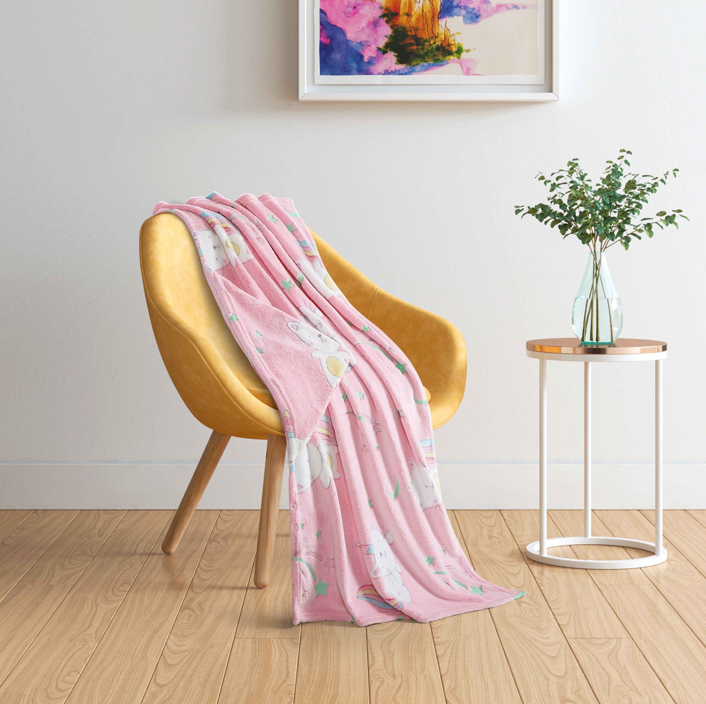 "Kittycorn" Hooded Glow-in-the-Dark Throw Blanket