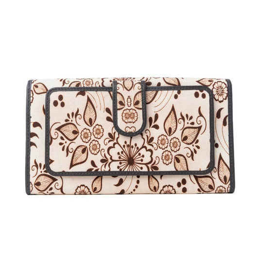 Vanilla Vine Woven Wallet in Sepia Bloom