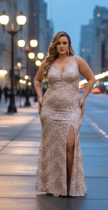 Ricarica PLUS SIZE MULTI COLOR SEQION MAXI DRESS