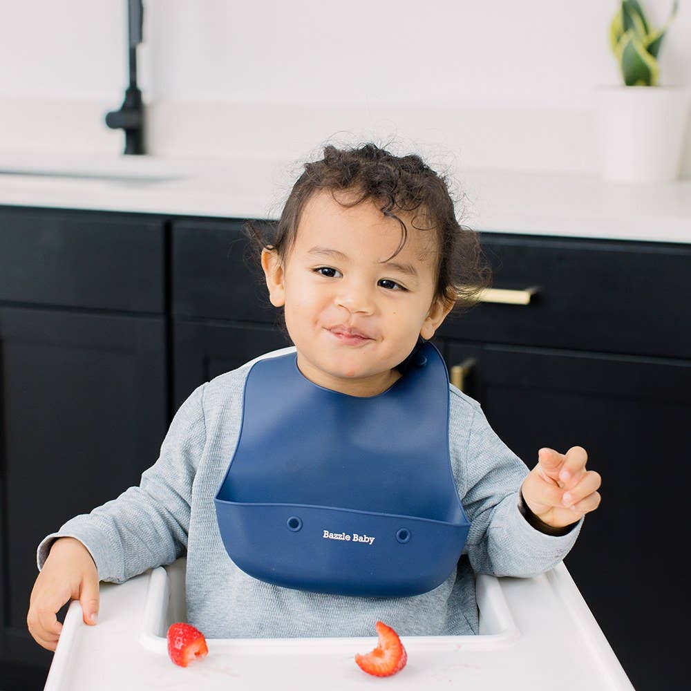 Foodie® Bib, all silicone: Grey Skies