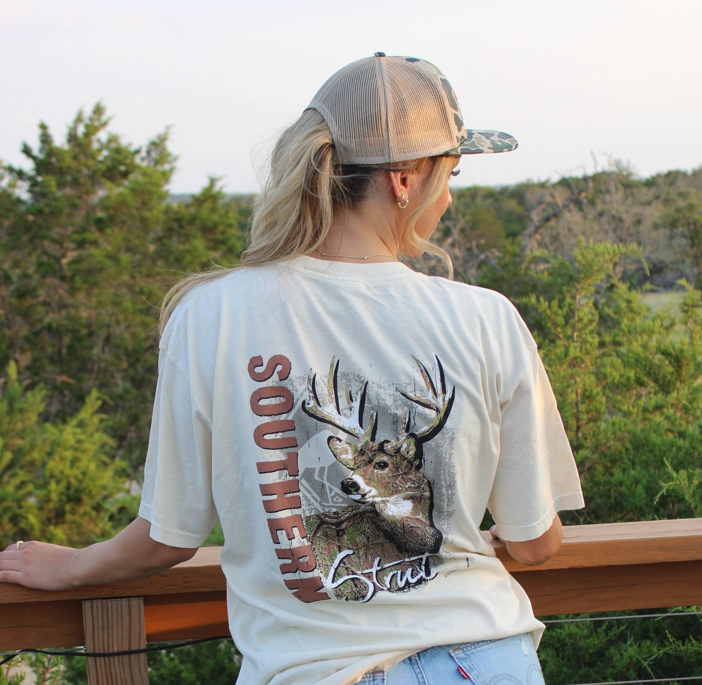 Camo Buck Ivory T-Shirt