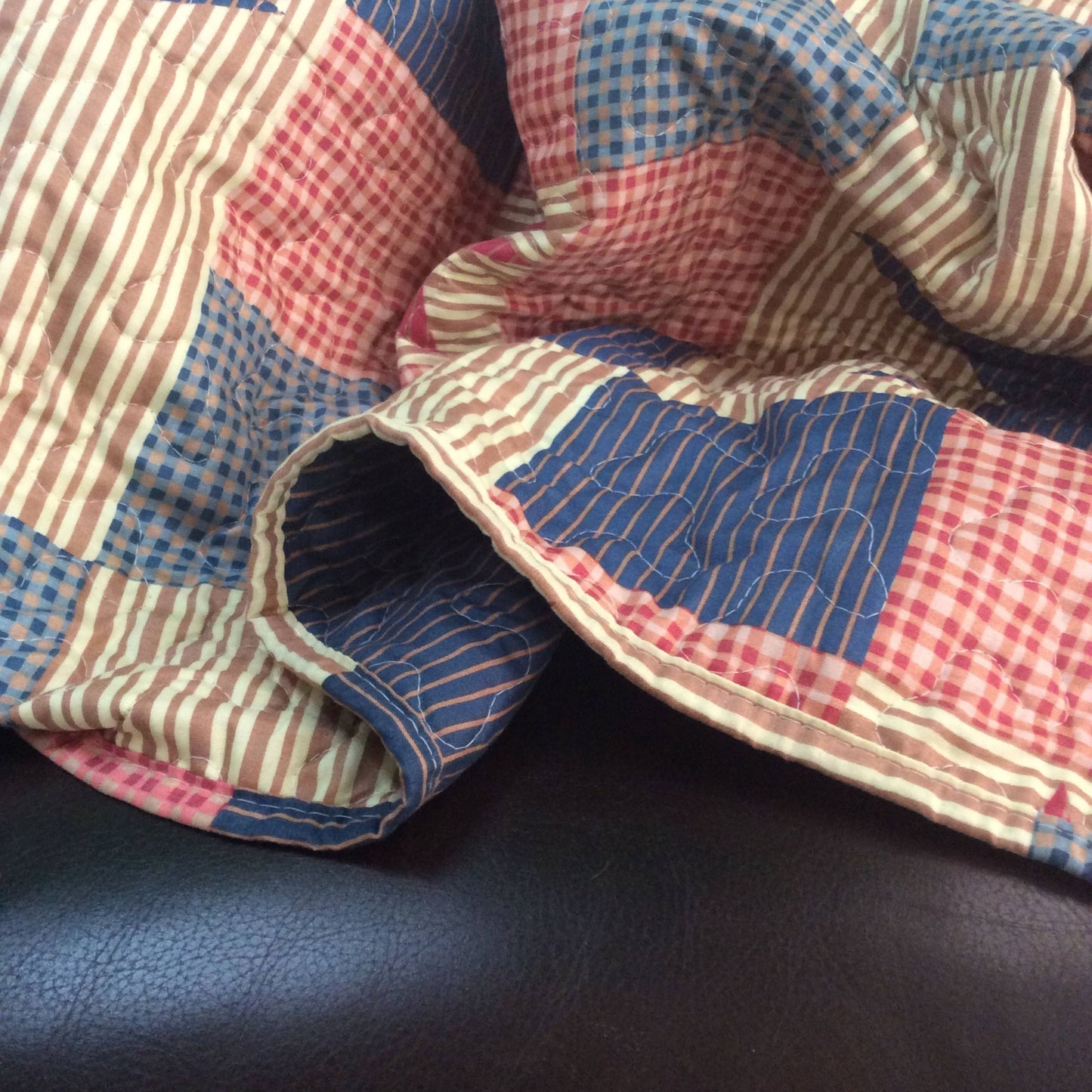 "Mountain Cabin Blue"  Quilted Throw Blanket 50"x60"