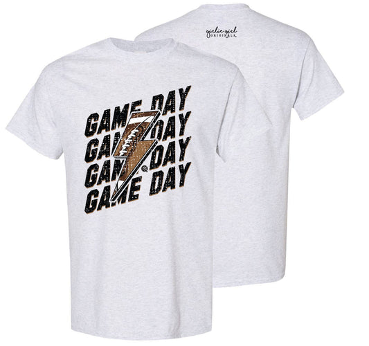 2564 Gameday Bolt Sports Football Short Sleeve Graphic