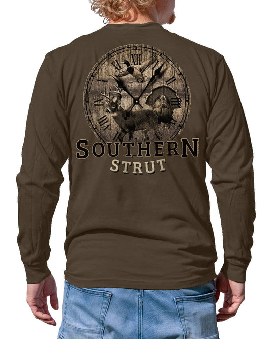 HUNTING AROUND THE CLOCK – Southern Strut Crewneck