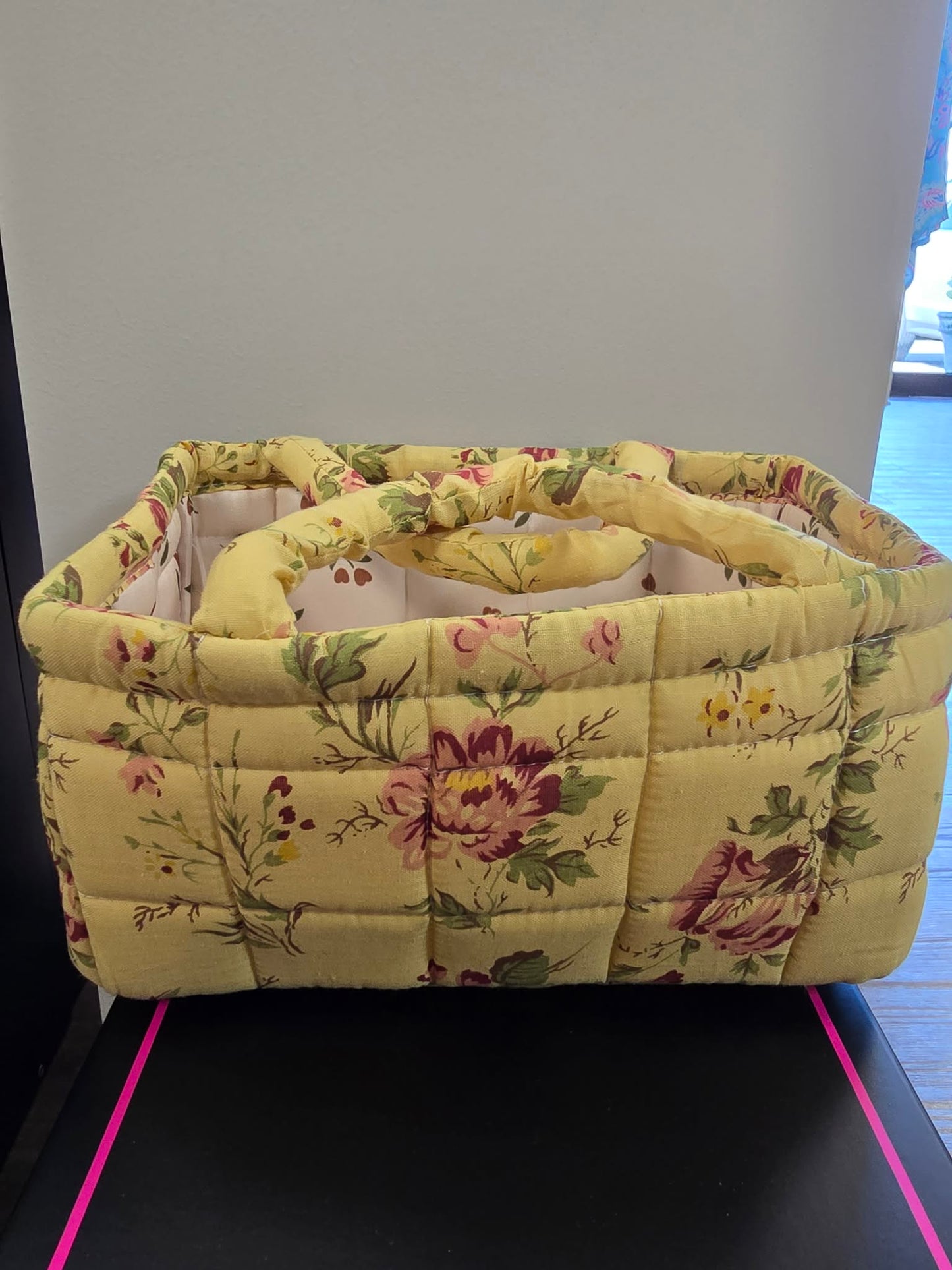Quilted tote basket