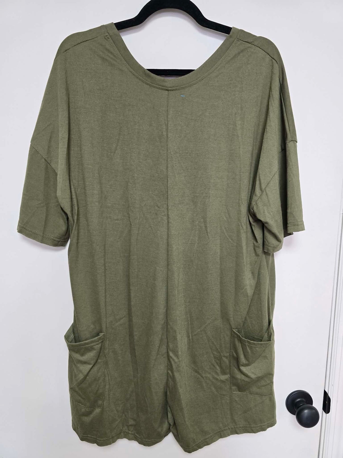 Olive Green Romper w/ pockets
